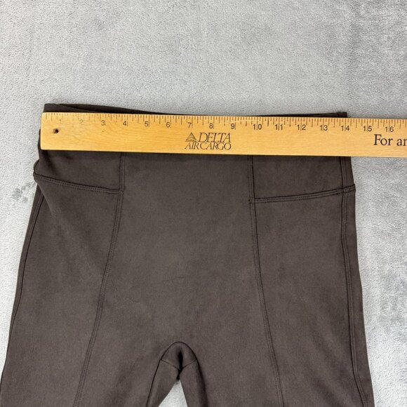 SPANX Womens Suede Stretch High Waisted Velvety Soft Leggings Brown Pull Ons M - Picture 6 of 9